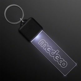 Custom Laser Engraved - White LED Keychain Light Custom Laser Engraved - White LED Keychain Light