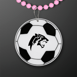 Custom Soccer Ball Medallion with Pastel Pink Beaded Necklace (Non Light Up) Custom Soccer Ball Medallion with Pastel Pink Beaded Necklace (Non Light Up)
