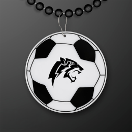Custom Soccer Ball Medallion with Black Beaded Necklace (Non Light Up) Custom Soccer Ball Medallion with Black Beaded Necklace (Non Light Up)