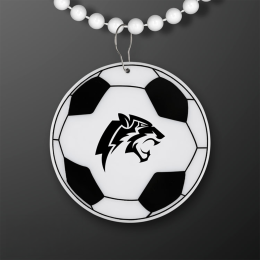 Custom Soccer Ball Medallion with White Beaded Necklace (Non Light Up) Custom Soccer Ball Medallion with White Beaded Necklace (Non Light Up)