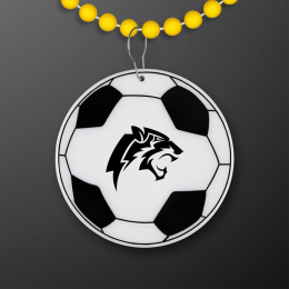 Custom Soccer Ball Medallion with Yellow Beaded Necklace (Non Light Up) Custom Soccer Ball Medallion with Yellow Beaded Necklace (Non Light Up)