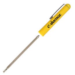 Custom Dual Pocket Screwdriver with Reversible Blade - Yellow Custom Dual Pocket Screwdriver with Reversible Blade - Yellow
