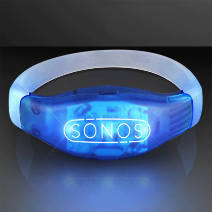 Custom Blue LED Flashing Sound Activated Bracelets Custom Blue LED Flashing Sound Activated Bracelets