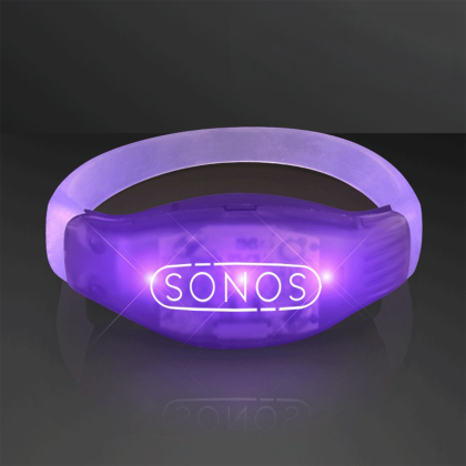 Custom Purple LED Flashing Sound Activated Light Bracelets Custom Purple LED Flashing Sound Activated Light Bracelets