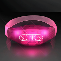 Custom Pink LED Flashing Sound Activated Light Bracelets