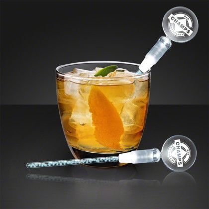 Custom Dual LED White Swizzle Sticks, Cocktail Party Drink Stirrers - Lifestyle View Custom Dual LED White Swizzle Sticks, Cocktail Party Drink Stirrers - Lifestyle View