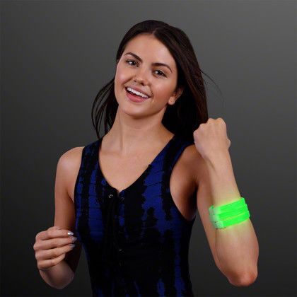Custom Green Glow Thick Bracelet Bangles - Lifestyle View Custom Green Glow Thick Bracelet Bangles - Lifestyle View