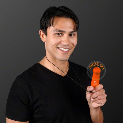 Custom Pre-Programmed Orange Mini Fan with Orange LED - Lifestyle View Custom Pre-Programmed Orange Mini Fan with Orange LED - Lifestyle View