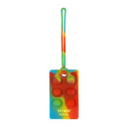 Custom Recycled Push Pop Bubble Luggage Tag - Reactive Rainbow Custom Recycled Push Pop Bubble Luggage Tag - Reactive Rainbow