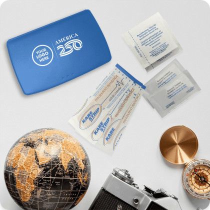 Custom Primary Care First Aid Kit - Blue Lifestyle View Custom Primary Care First Aid Kit - Blue Lifestyle View
