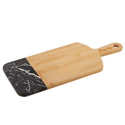 Custom Bamboo & Marble Cutting Board - Side View Custom Bamboo & Marble Cutting Board - Side View