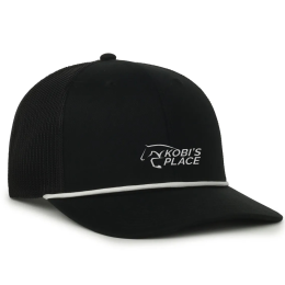 Custom Premium Modern Trucker W/ Cord - Black/Black/White Side View Custom Premium Modern Trucker W/ Cord - Black/Black/White Side View