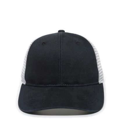 Custom Ladies Fit with Pony Tail Hat - Black/White Custom Ladies Fit with Pony Tail Hat - Black/White