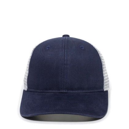 Custom Ladies Fit with Pony Tail Hat - Navy/White Custom Ladies Fit with Pony Tail Hat - Navy/White