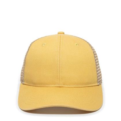 Custom Ladies Fit with Pony Tail Hat - Yellow/Tea stain Custom Ladies Fit with Pony Tail Hat - Yellow/Tea stain