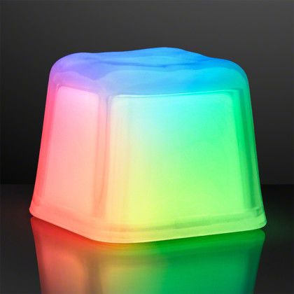 Custom Hollywood Ice Multicolor LED Glow Cubes, Patent D552,633S - Front View 