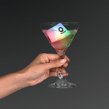 Custom Hollywood Ice Multicolor LED Glow Cubes, Patent D552,633S - In Use 
