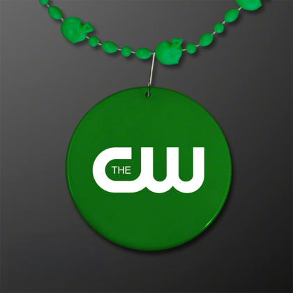 Custom Green Football Helmet Bead Necklaces with Green Medallion (NON-LIGHT UP) Custom Green Football Helmet Bead Necklaces with Green Medallion (NON-LIGHT UP)