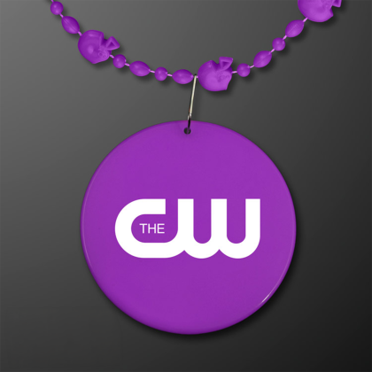 Custom Purple Football Helmet Bead Necklaces With Purple Medallion (NON-LIGHT UP) Custom Purple Football Helmet Bead Necklaces With Purple Medallion (NON-LIGHT UP)