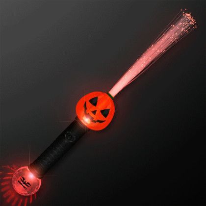 Custom Fiber Optic Light Up Pumpkin Wands 15" Custom Fiber Optic Light Up Pumpkin Wands 15"