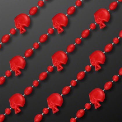 Custom Red Football Helmet Bead Necklaces with Red Medallion (NON-LIGHT UP) - Front View Custom Red Football Helmet Bead Necklaces with Red Medallion (NON-LIGHT UP) - Front View
