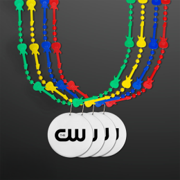 Custom Rock Guitar Necklace Mardi Gras Beads with White Medallion Custom Rock Guitar Necklace Mardi Gras Beads with White Medallion
