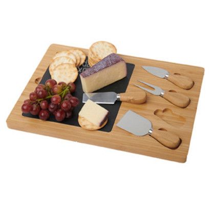 Custom Slate Cheese Board Set - Lifestyle View