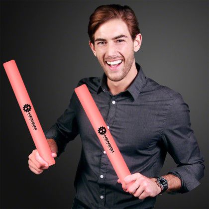Custom Red LED Foam Glow Sticks 16" Cheer Sticks - Lifestyle View 