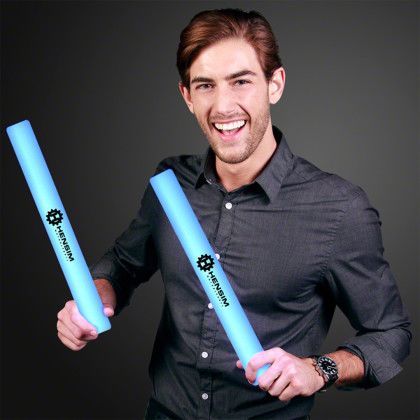 Custom Blue Light Up Foam Sticks 16" Cheer Sticks - Lifestyle View 