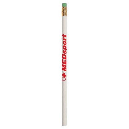Custom Jo-Bee Recycled Newspaper Pencil - White Custom Jo-Bee Recycled Newspaper Pencil - White