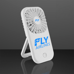 Custom White Fan with Kickstand, 2-Speed, Non-Light Up 