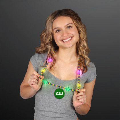 Custom Light Up Fleur de Lis Jewelry, Mardi Gras Beads - Lifestyle View Custom Light Up Fleur de Lis Jewelry, Mardi Gras Beads - Lifestyle View