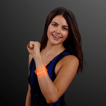 Custom Cosmic Orange LED Magnetic Clasp Bracelets - Lifestyle View 