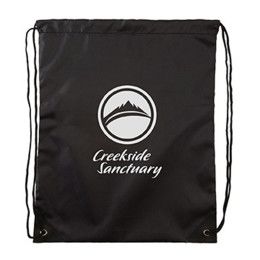 Custom 210D rPET Drawstring Backpack - Black Custom 210D rPET Drawstring Backpack - Black