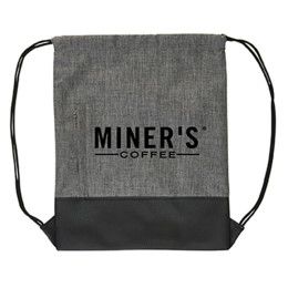 Custom Heathered Drawstring Backpack - Grey Custom Heathered Drawstring Backpack - Grey