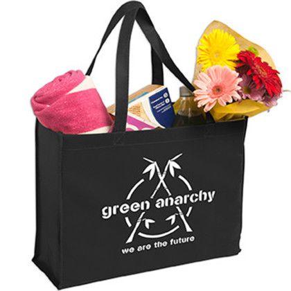 Custom Non-Woven Shopping Tote - Black