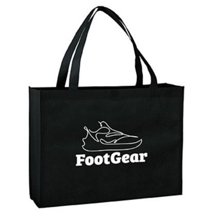 Custom Large Non-Woven Shopping Tote - Black Custom Large Non-Woven Shopping Tote - Black