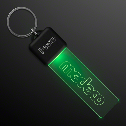 Custom Laser Engraved - Jade Green LED Keychain Light