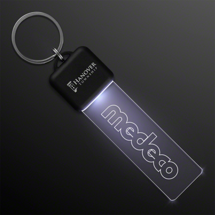 Custom Laser Engraved - White LED Keychain Light