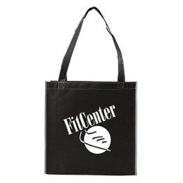 Custom Two-Tone Non-Woven Convention Tote - Black Custom Two-Tone Non-Woven Convention Tote - Black