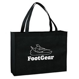 Custom Large Non-Woven Shopping Tote - Black Custom Large Non-Woven Shopping Tote - Black