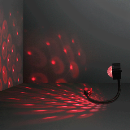Custom USB Party Light Mini Disco Ball, 9 Settings - Different setting view Custom USB Party Light Mini Disco Ball, 9 Settings - Different setting view