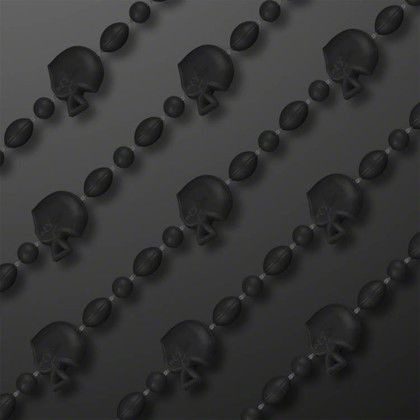 Custom Black Football Helmet Bead Necklaces with Black Medallion (NON-LIGHT UP) - Front View Custom Black Football Helmet Bead Necklaces with Black Medallion (NON-LIGHT UP) - Front View