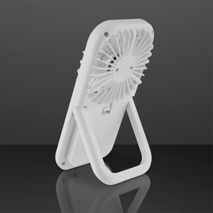 Custom White Fan with Kickstand, 2-Speed, Non-Light Up - Back View 