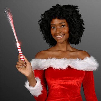 Custom  Candy Cane Wands, Fiber Optic White Lights - In use