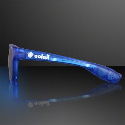 Custom Blue Cool Shades Light Up Party Glasses - Side view