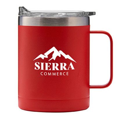 Custom 14 oz. Powder Coated Stainless Steel Camping Mug - Matte red Custom 14 oz. Powder Coated Stainless Steel Camping Mug - Matte red