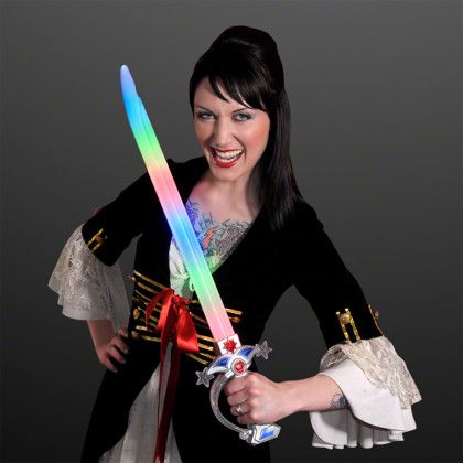 Custom Swashbuckler LED Pirate Swords with Battle Sound Effects - Lifestyle View Custom Swashbuckler LED Pirate Swords with Battle Sound Effects - Lifestyle View