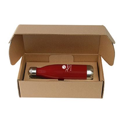 Custom 17 oz. Cascade Bottle with Gift Box - Brick Red 