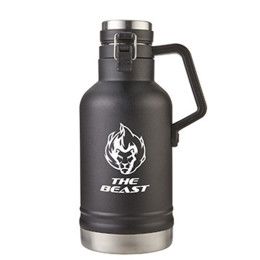 Custom 64 oz. "The Beast" Double Wall Stainless Steel Growler - Matte black Custom 64 oz. "The Beast" Double Wall Stainless Steel Growler - Matte black
